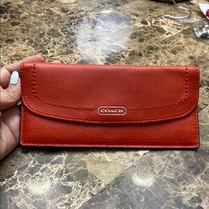 Coach Scarlet Leather Slim Wallet